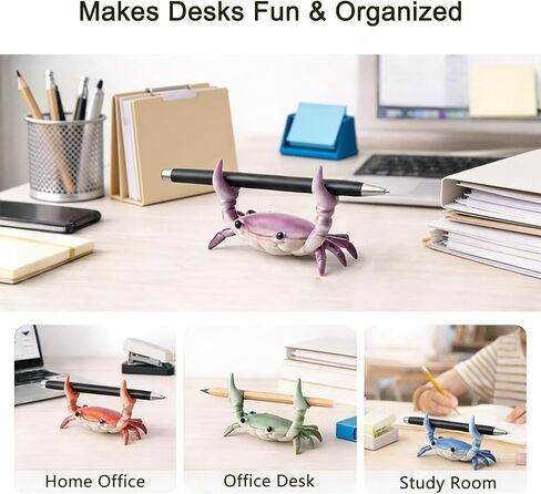 Desk Crab Pen Holder, Cute Weightlifting Crab Pencil Holder for Desk, Funny & Creative Desktop Organizer for Office, Home, School Supplies(5PCS) in Saudi Arabia