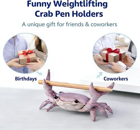 Desk Crab Pen Holder, Cute Weightlifting Crab Pencil Holder for Desk, Funny & Creative Desktop Organizer for Office, Home, School Supplies(5PCS) in Saudi Arabia