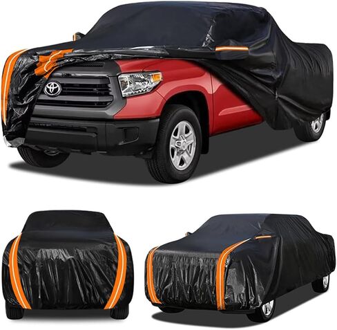10 Layers Truck Cover Custom Fit for Toyota Tundra Double 2007-2024 Cab/Crew Max Cab Silverado 1500 Ford F150 RAM 1500, Full Exterior Car Covers for Automobiles, Up to 235 inch, 5.5 Bed L in Saudi Arabia