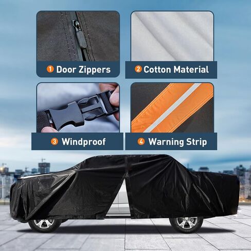 10 Layers Truck Cover Custom Fit for Toyota Tundra Double 2007-2024 Cab/Crew Max Cab Silverado 1500 Ford F150 RAM 1500, Full Exterior Car Covers for Automobiles, Up to 235 inch, 5.5 Bed L in Saudi Arabia