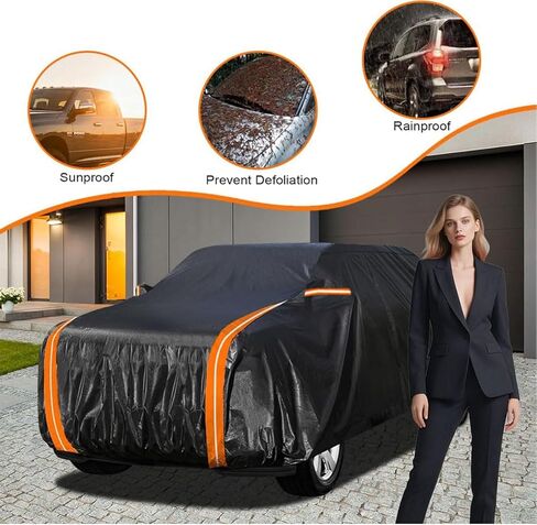 10 Layers Truck Cover Custom Fit for Toyota Tundra Double 2007-2024 Cab/Crew Max Cab Silverado 1500 Ford F150 RAM 1500, Full Exterior Car Covers for Automobiles, Up to 235 inch, 5.5 Bed L in Saudi Arabia