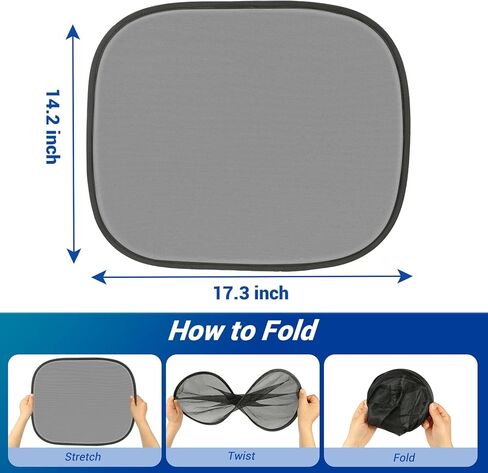 2 Pack Car Window Shades - 17.3"x14.2" Visibility Side Window Shades, Car Sun Shade with 4 Sucker in Saudi Arabia