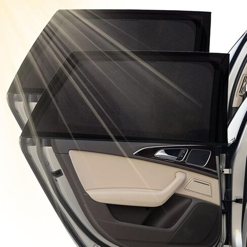 قطعتان من ظلال نوافذ السيارة لعام 2020-2025 2026 فورد إكسبلورر 6&7، مظلة نافذة خلفية جانبية شبكية قابلة للتنفس، حماية من الأشعة فوق البنفسجية للحيوانات الأليفة العائلية الصغيرة in Kuwait