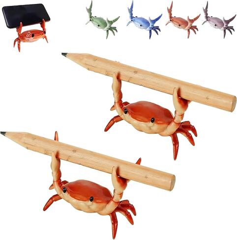 Desk Crab Pen Holder, Cute Weightlifting Crab Pencil Holder for Desk, Funny & Creative Desktop Organizer for Office, Home, School Supplies(5PCS) in Saudi Arabia