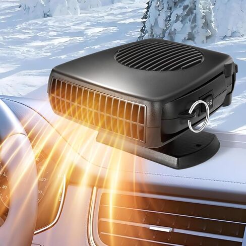 Car Heater,200W Fast Heating & Defrosting,Windshield Defroster Portable Heater for Car Plug in Cigarette Lighter,360° Rotary Car Heaters for Vehicle,Car,RV,SUV (Black) in Kuwait