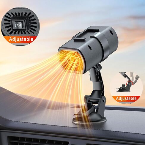 12 Volt Heater For Car 150W Fast Heating Cooling Fan Defogger & Defroster 360° Rotation Portable Car Heater That Plugs Into Cigarette Lighter Small Air Heat 202508 in Saudi Arabia