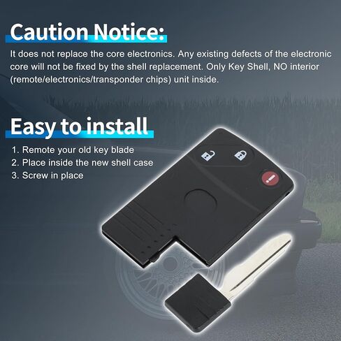 X AUTOHAUX مفتاح شل حالة دخول بدون مفتاح عن بعد مفتاح فوب استبدال حالة لمازدا CX-7 2007-2009 لمازدا CX-9 2007-2009 3 أزرار BGBX1T458SKE11A01 in Saudi Arabia