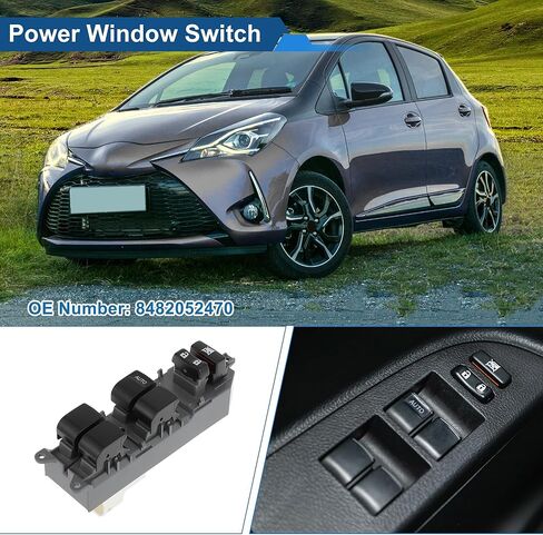 X AUTOHAUX Power Window Switch for Toyota Yaris 2012-2018 Front Left Driver Side Window Control Switch No.8482052470 Black in Saudi Arabia