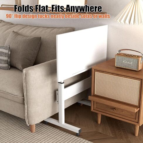 Hand Crank Small Standing Desk, Adjustable Height 27.76-40", Tiltable Tabletop with Wheels, Portable Laptop Computer Table, Rolling Podium Mobile Stand Up Desk for Walking Pad Treadmill, Home Office in Saudi Arabia