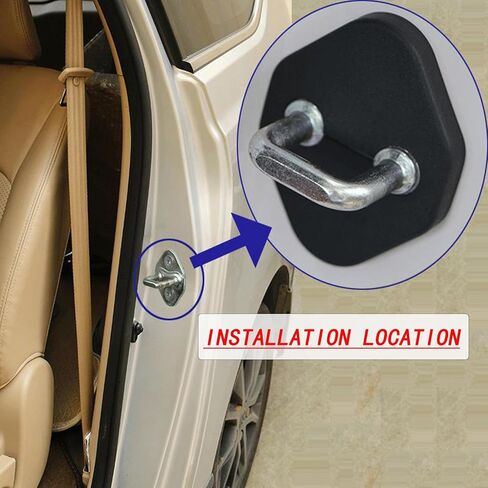 Car Door Latch Cover for Toyota Door Limiter Protector Cover, 8PCS Anti-Rust Rigid PP Door Decoration Lock Covers Striker Stopper Covers in Saudi Arabia