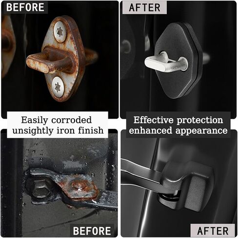 Car Door Latch Cover for Toyota Door Limiter Protector Cover, 8PCS Anti-Rust Rigid PP Door Decoration Lock Covers Striker Stopper Covers in Saudi Arabia