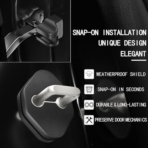 Car Door Latch Cover for Toyota Door Limiter Protector Cover, 8PCS Anti-Rust Rigid PP Door Decoration Lock Covers Striker Stopper Covers in Saudi Arabia