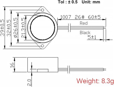 Active Piezoelectric Buzzer 26*16MM Waterproof Buzzer Alarm Sealed Waterproof 3-24V 26X16MM DIY in Saudi Arabia