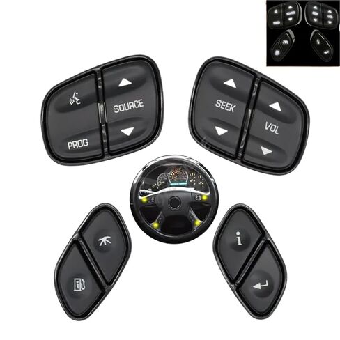 Steering Wheel Mounted Cruise Control Switch Butto LED Light Steering Wheel Radio Source Contorl Switch Button/Fit for Hummer H2 Buick Rainier for Chevrolet Tahoe for GMC Yukon 2003-2006 in Saudi Arabia