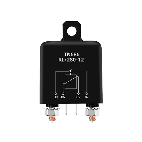TN686 Automotive Power Relay, 12V DC 200A High Current Starting Relay, Heavy Duty Truck Motor Starter Switch, Black (12V 200A) in Saudi Arabia