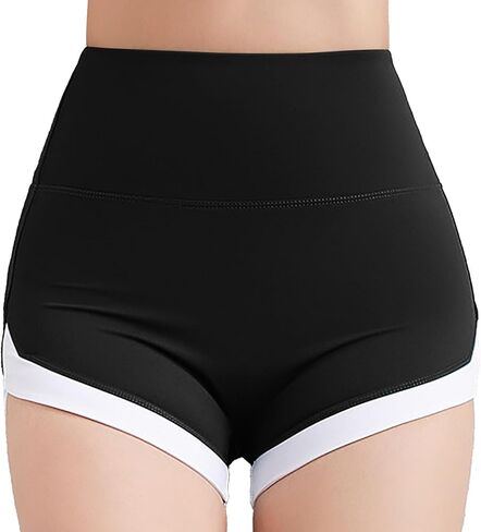 شورت رياضي نسائي برباط من uhnmki - شورت مريح كاجوال عالي الخصر in Kuwait