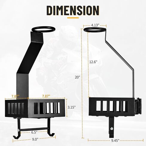 حامل خوذة الدراجة النارية E Track مع صينية وخطافات، حامل خوذة عالمي مثبت على الحائط للجراج أو ورشة العمل in Kuwait