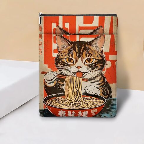 Vintage Cat Planet Book Sleeve, Book Lovers Gifts Sleeve with Zipper & Front Pocket, 11.5x8.8 Inch Canvas Books Cover Protector Bookish Cat Lover Gifts for Readers Women Friend Birthday Gift in Saudi Arabia