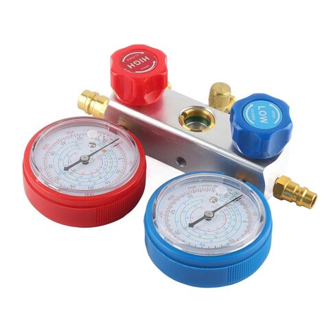 3 Way AC Diagnostic Manifold Set, Refrigerant Charging Tool Kit for R410A R22 R404, HVAC Set with 3 Charging Hoses, Pressure AC Manifold in Kuwait