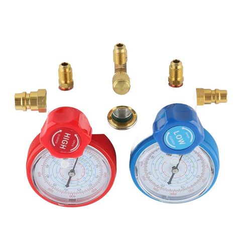 3 Way AC Diagnostic Manifold Set, Refrigerant Charging Tool Kit for R410A R22 R404, HVAC Set with 3 Charging Hoses, Pressure AC Manifold in Kuwait