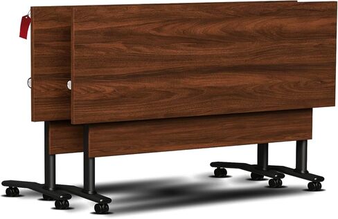 Folding Conference Table,Conference Room Table,Flip-Top Mobile Training Meeting Table,Stable Structure,Mobile Tables with Four Locking Wheels for Office Classroom Business (6, A, L70.9in) in Saudi Arabia
