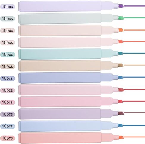 120 Pcs Aesthetic Highlighters, 12 Assorted Pastel Colors No Bleed Chisel Tip Marker Pens For Journal Bible Study Office Supplies in Saudi Arabia