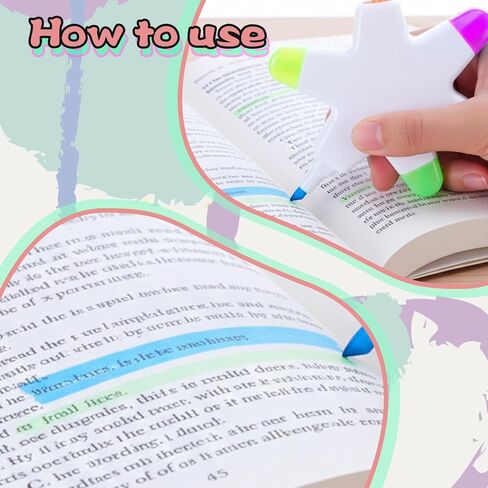 24 Pcs Star Highlighters Bulk 5-in-1 Highlighters Assorted Colors Creative Star Shape Watercolor Fluorescent Pens Office Travel Aesthetic Stationery Supplies in Saudi Arabia