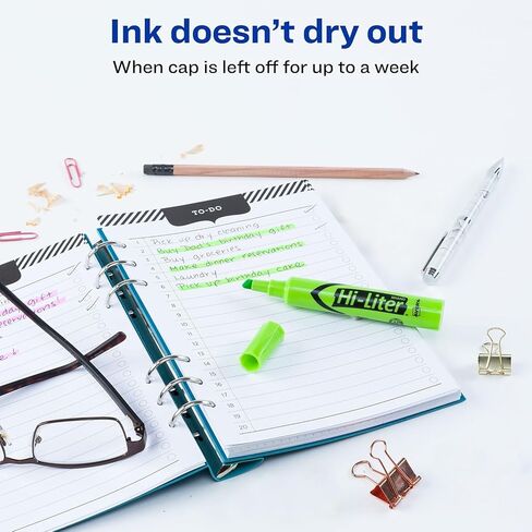 هاي ليتر أفيري 24020 قلم تحديد مكتبي، طرف إزميل، فلور. أخضر، 12 قطعة/DZ in Kuwait