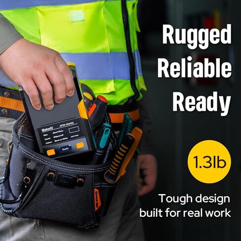 MakeID EP53 Label Maker with Hard Case, Portable Industrial 2" Print Head Bluetooth Label Printer, Mobile APP & PC Editor Compatible, 2000mAh Li-ion Battery, Come with 3 Label Cartridges for Job Sites in Kuwait