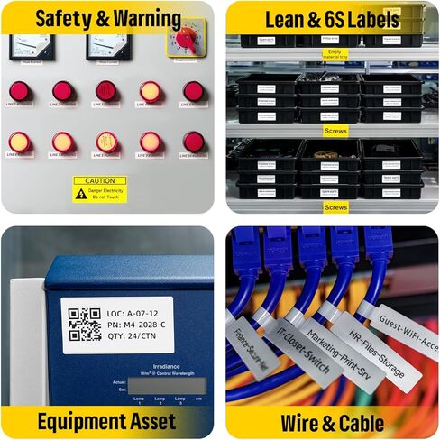 MakeID EP53 Label Maker with Hard Case, Portable Industrial 2" Print Head Bluetooth Label Printer, Mobile APP & PC Editor Compatible, 2000mAh Li-ion Battery, Come with 3 Label Cartridges for Job Sites in Kuwait