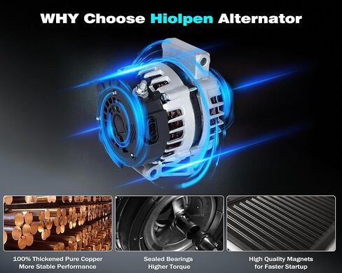 11311N Alternator Replacement Compatible With for Hyundai Elantra 2.0L 2007-2012, for Kia Soul 2.0L 2010 2011, for Spectra 2.0L L4 2007-2009, 3730023650, A0002655635,2655635,600162,AVA0102, 40046020, in Saudi Arabia