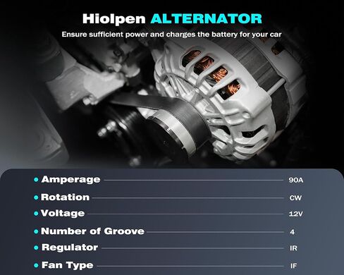 11311N Alternator Replacement Compatible With for Hyundai Elantra 2.0L 2007-2012, for Kia Soul 2.0L 2010 2011, for Spectra 2.0L L4 2007-2009, 3730023650, A0002655635,2655635,600162,AVA0102, 40046020, in Saudi Arabia