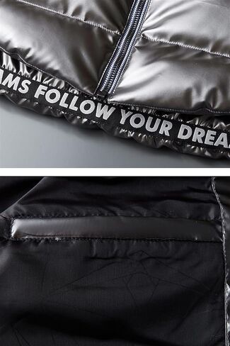 سترة منتفخة لامعة للرجال من GIBZ مبطنة بدون أكمام مع جيوب وسحاب دافئة للشتاء في الهواء الطلق in Kuwait