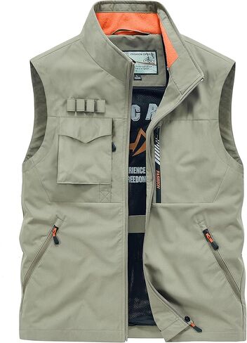 سترة صيد خارجية للرجال، سترة ناعمة للسفر والعمل والسفاري، سترة كاجوال بدون أكمام in Kuwait