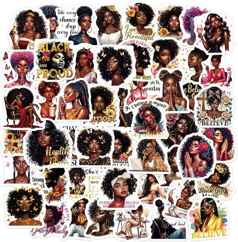 100 Pcs Black Girl Magic Vision Board Stickers, Inspirational Black Women Stickers, Motivational Prayer Board Supplies and Kit for Self Love, Faith, and Empowerment in Saudi Arabia