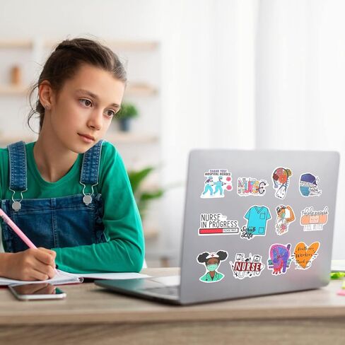 50PCS Nursing Stickers, Medical Sticker Vinyl Nursing Student Sticker Funny Nurse Stickers for Water Bottles NurseAppreciation Planner Gifts Healthcare Worker Therapy Accessories in Saudi Arabia