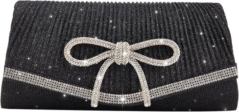 Bow Evening Bag Sparkly Clutch Purses for Women Glitter Rhinestone Dressy Clutch Bags Envelope Handbag Bridal Wedding in Saudi Arabia