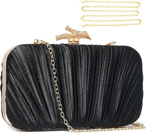 حقيبة سهرة أنيقة للنساء، حقيبة كلاتش مطوية من الساتان، لحفلات الزفاف والمناسبات الرسمية in Kuwait