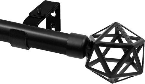 Curtain Rods for Windows 48 to 84Inch, Telescoping Splicing Single Rods, Easy Install, Adjustable Length Curtain Rod for Outdoor, Farmhouse, Bedroom, Kitchen, Living Room, Black in Saudi Arabia