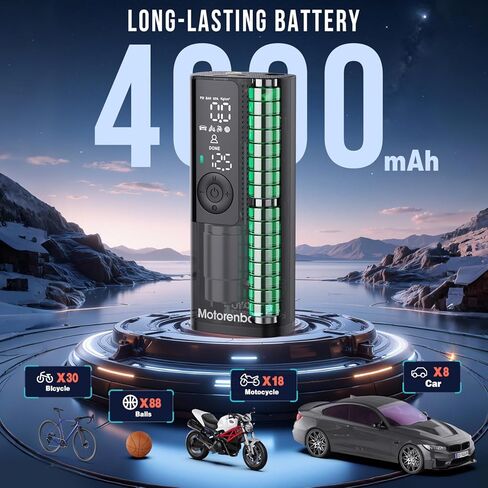 Tire Inflator Portable Air Compressor - Portable Cordless Mini Air Pump with Digital Pressure Gauge, 150PSI 3X Fast Inflation and Auto Shutoff Function Tires Pump for Cars in Kuwait