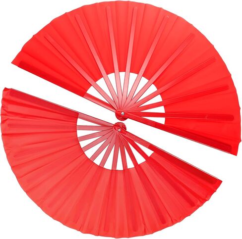 Lawei 8 Pack Large Folding Hand Fan, Handheld Folding Chinese Kung Fu Tai Chi Fans, Red Nylon-Cloth Vintage Fabric Fans Renaissance Fan for Women/Men Performance, Dance, Decorations, Festival, 13 in in Saudi Arabia