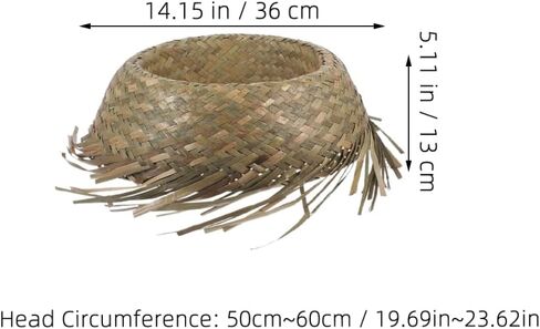 SUPVOX 2pcs Mexican Style Woven Straw Hat Beach Sun Visor Hat for Women Wide Brim Light Green in Saudi Arabia