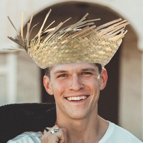 SUPVOX 2pcs Mexican Style Woven Straw Hat Beach Sun Visor Hat for Women Wide Brim Light Green in Saudi Arabia