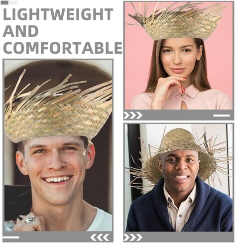 SUPVOX 2pcs Mexican Style Woven Straw Hat Beach Sun Visor Hat for Women Wide Brim Light Green in Saudi Arabia