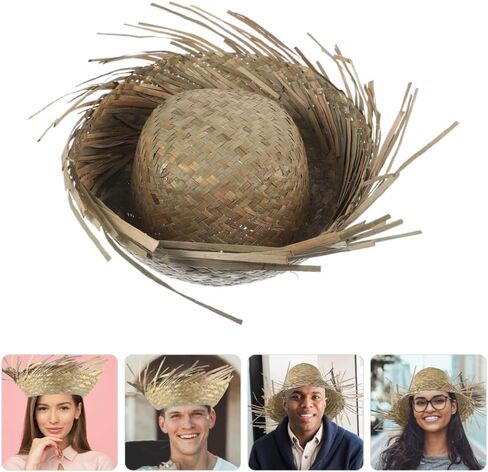 SUPVOX 2pcs Mexican Style Woven Straw Hat Beach Sun Visor Hat for Women Wide Brim Light Green in Saudi Arabia