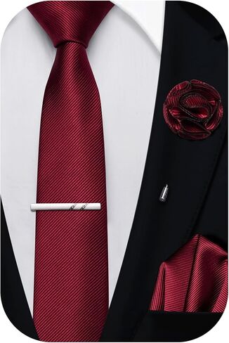 2.4" Solid Satin Skinny Ties for Men Slim Necktie and Pocket Square Tie Clip Lapel Pin Set Wedding Casual 6cm in Saudi Arabia