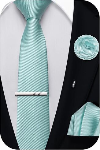 2.4" Solid Satin Skinny Ties for Men Slim Necktie and Pocket Square Tie Clip Lapel Pin Set Wedding Casual 6cm in Saudi Arabia
