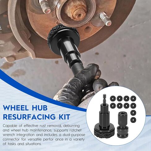 Wheel Hub Resurfacing and Rust Removal Kit, Professional Cleaner for Lug Studs and Brake Rotors, Fits 1/2" Wrench or Electric Drill, Automotive Maintenance Tool in Saudi Arabia