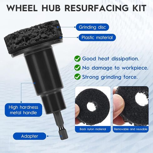Wheel Hub Resurfacing and Rust Removal Kit, Professional Cleaner for Lug Studs and Brake Rotors, Fits 1/2" Wrench or Electric Drill, Automotive Maintenance Tool in Saudi Arabia