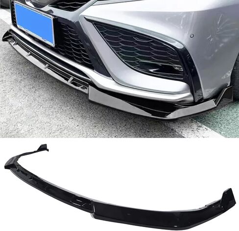 ZXMOTO المصد الأمامي للشفاه المفسد ABS المصد الأمامي طقم الجسم المصد الأمامي المفسد مناسب لتويوتا كامري 2021 2022 2023 SE XSE (نموذج رياضي) 3 قطع باللون الأسود اللامع in Kuwait